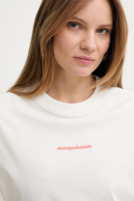 Памучна тениска Marc O'Polo бежов 5000010955