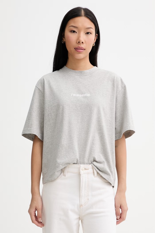 Marc O'Polo T-shirt damski bawełniany szary 5000013296