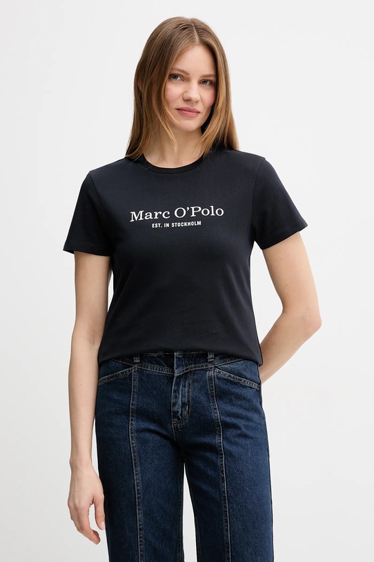 Marc O'Polo t-shirt bawełniany nadruk granatowy 5000013298
