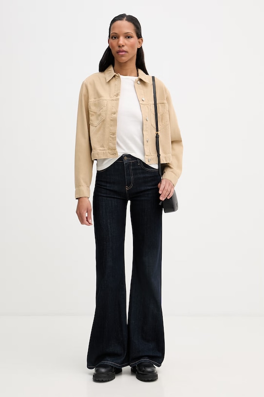 Marc O'Polo T-shirt damski bawełniany 5000013301 beżowy SS26