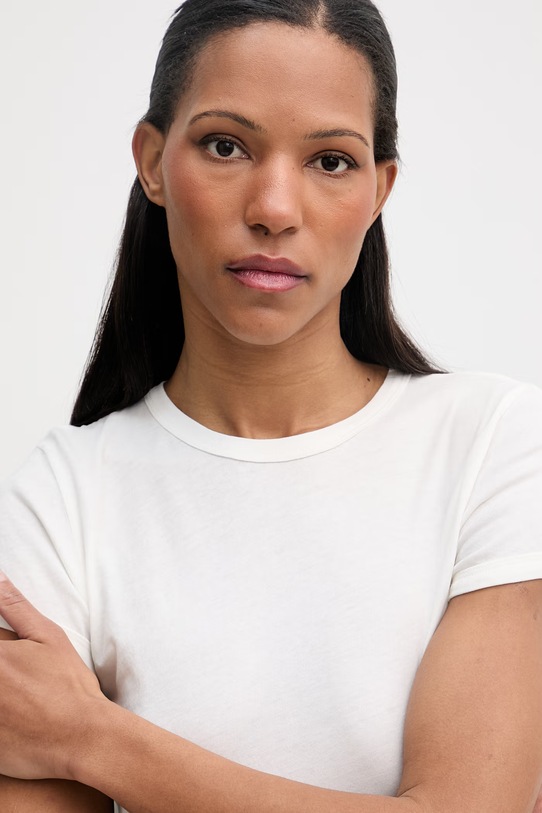 Marc O'Polo T-shirt damski bawełniany beżowy 5000013301