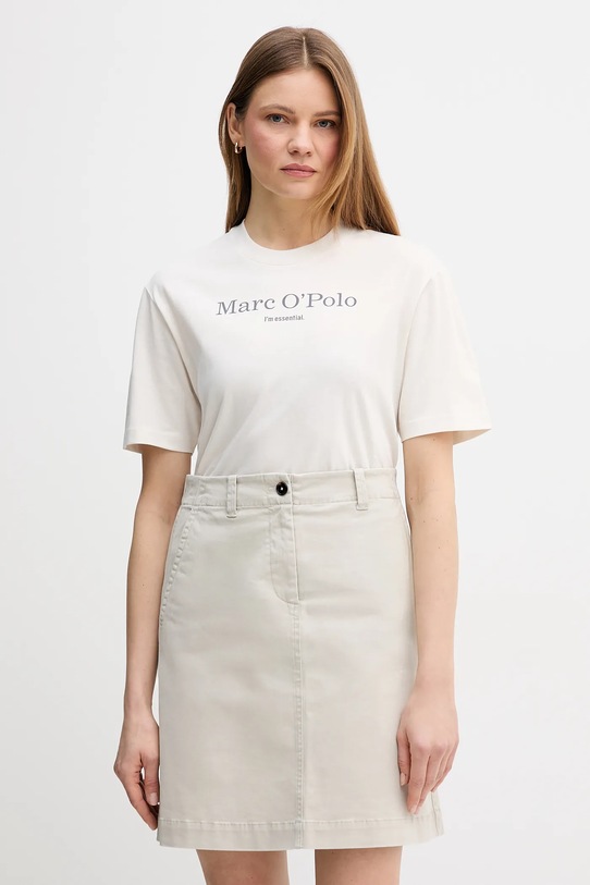 Marc O'Polo t-shirt bawełniany nadruk beżowy 5000013306