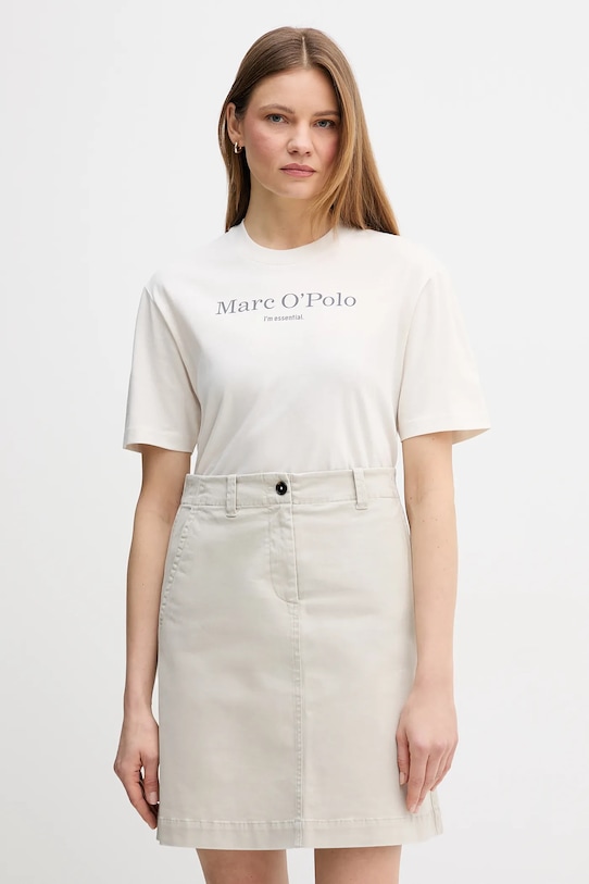 Marc O'Polo t-shirt bawełniany nadruk beżowy 5000013306