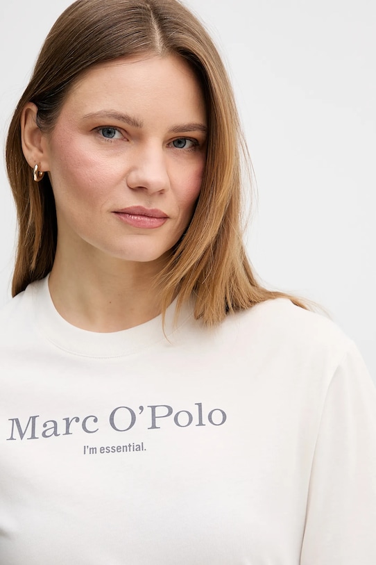 Marc O'Polo t-shirt bawełniany beżowy 5000013306