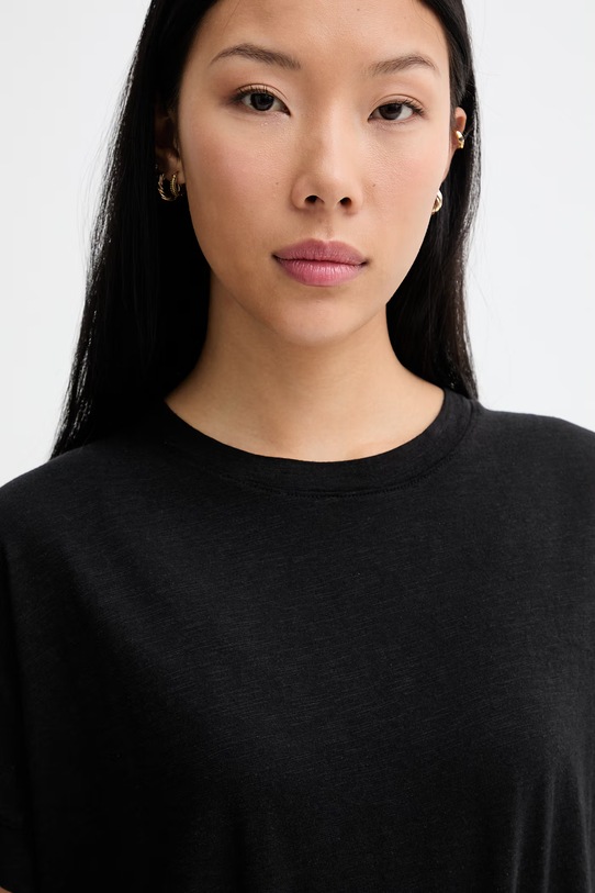 Marc O'Polo majica ženska s pamukom crna 5000013307