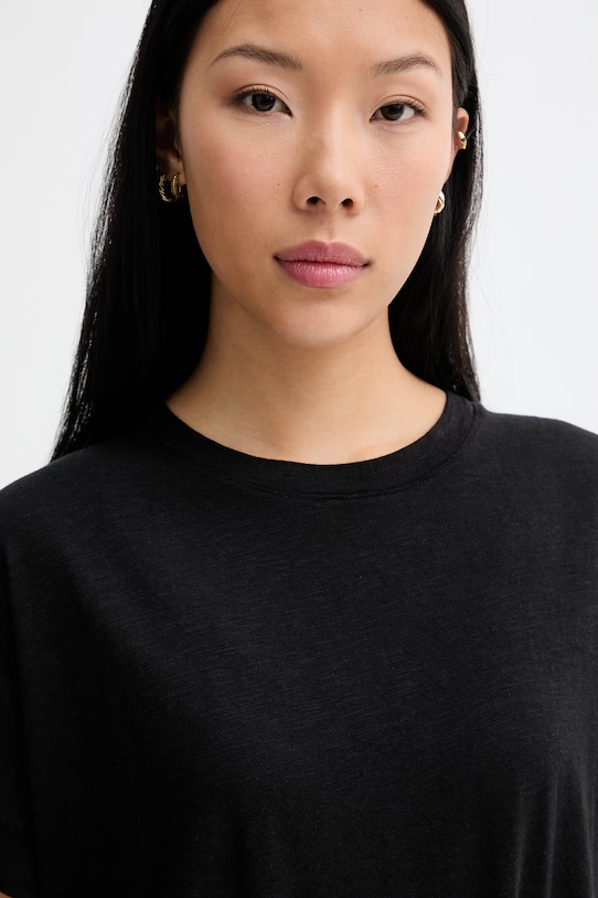 Marc O'Polo majica ženska s pamukom crna 5000013307