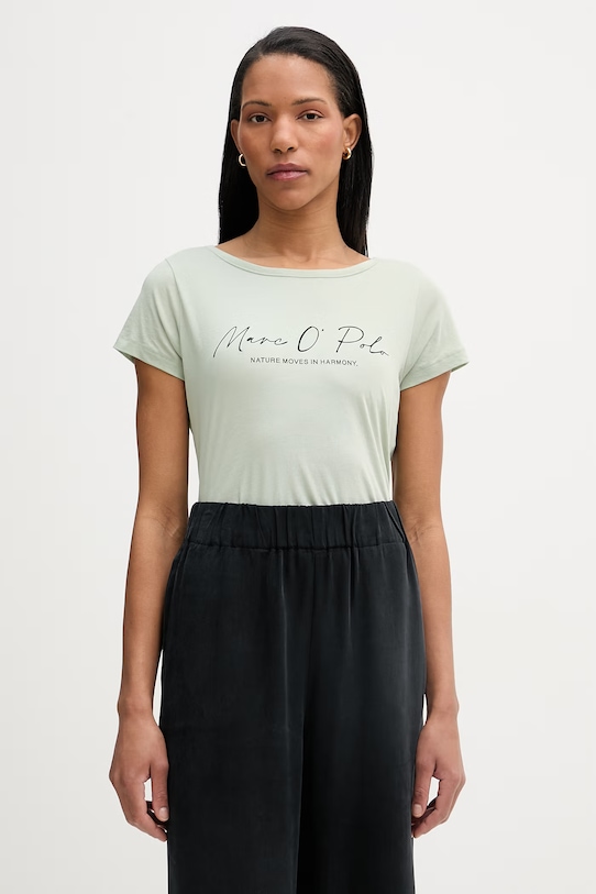Marc O'Polo тениска дамска от памук зелен 5000013309