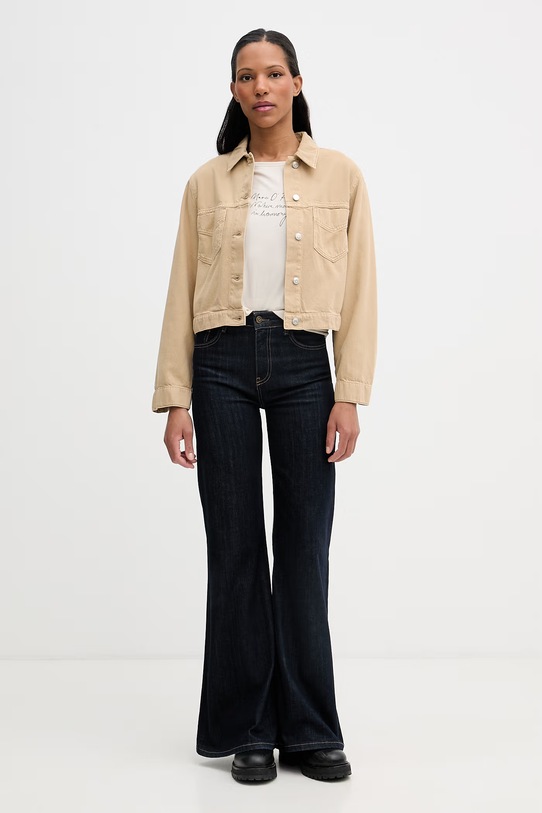 Marc O'Polo T-shirt damski bawełniany 5000013309 beżowy SS26