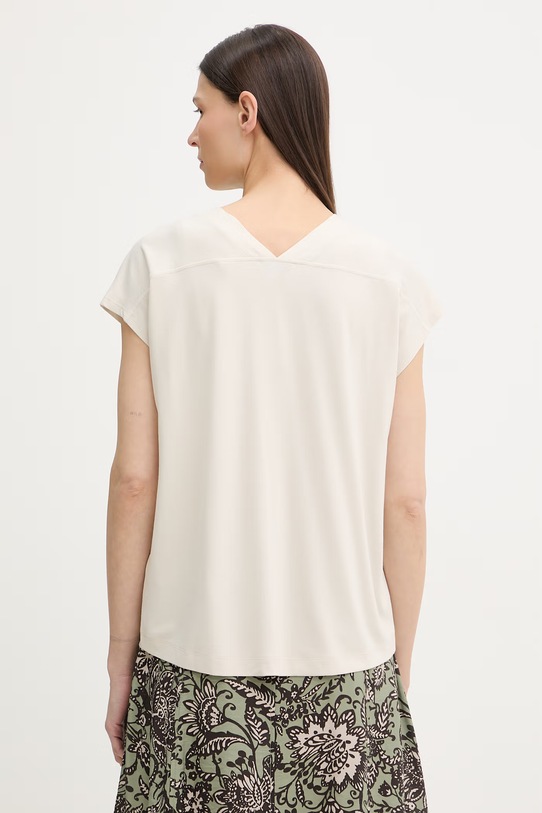 Odzież Marc O'Polo T-shirt basic damski bawełniany 5000013325 beżowy