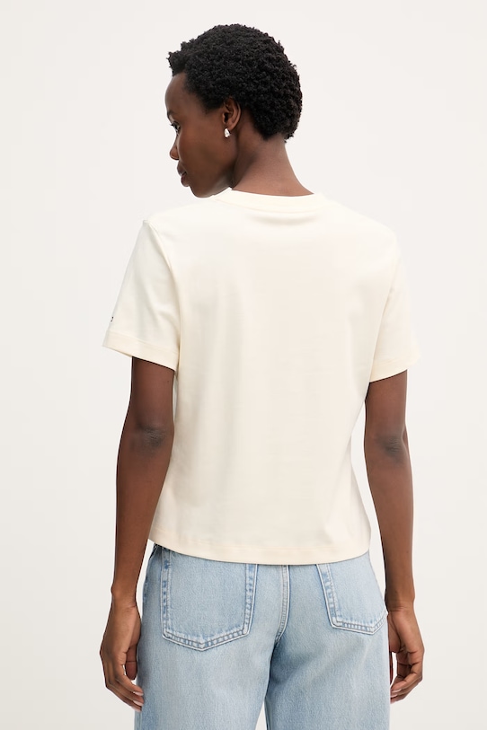 Îmbrăcăminte Tommy Hilfiger tricou pentru femei, din bumbac SUMMER WW0WW48707 bej