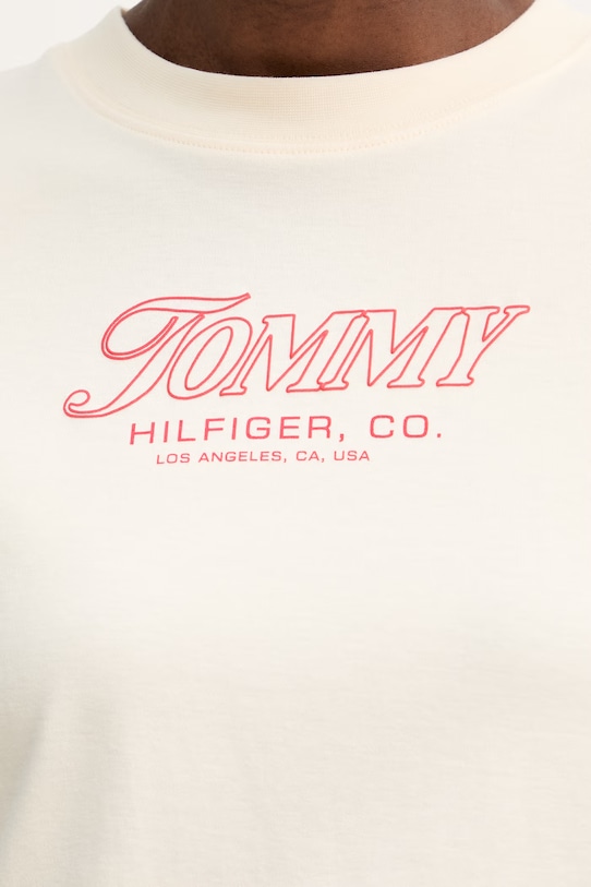 Tommy Hilfiger t-shirt damski bawełniany SUMMER WW0WW48707 beżowy