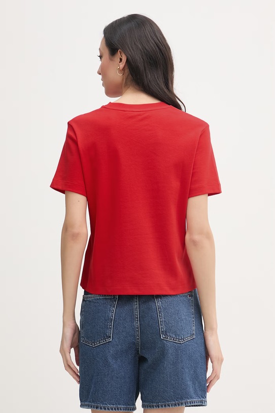 Oblačila Tommy Hilfiger kratka majica ženska bombažna SUMMER WW0WW48707 rdeča