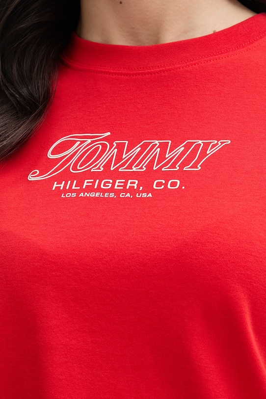 Tommy Hilfiger t-shirt damski bawełniany SUMMER WW0WW48707 czerwony