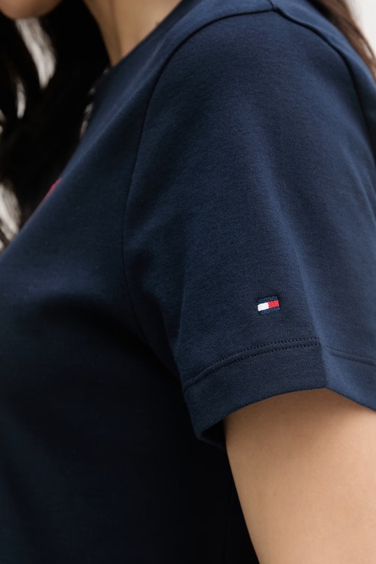 Tommy Hilfiger t-shirt damski bawełniany SUMMER WW0WW48707 granatowy