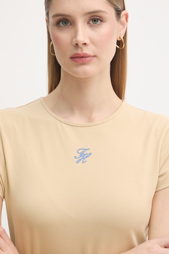 Tommy Hilfiger kratka majica ženska SUMMER bež WW0WW48710