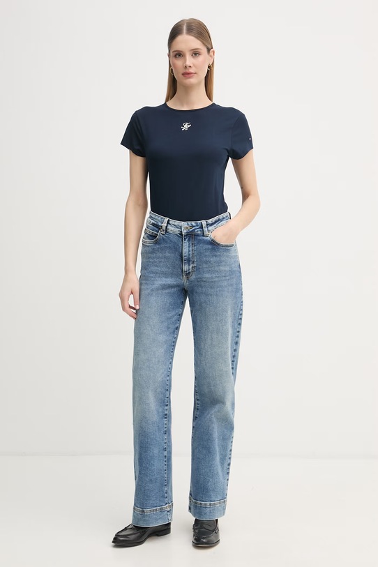 Tommy Hilfiger t-shirt da donna SUMMER WW0WW48710 blu navy SS26