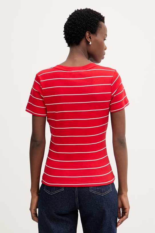 Ρούχα Tommy Hilfiger t-shirt γυναικείο βαμβακερό WW0WW40584. κόκκινο