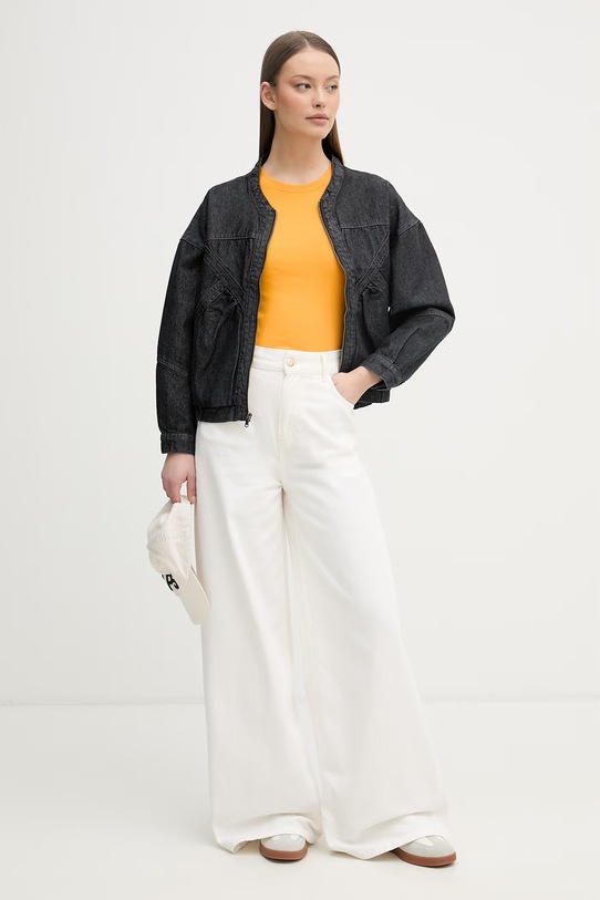 Tommy Hilfiger top damski bawełniany WW0WW47806 pomarańczowy SS26