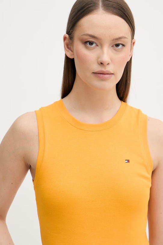 Tommy Hilfiger top damski bawełniany pomarańczowy WW0WW47806