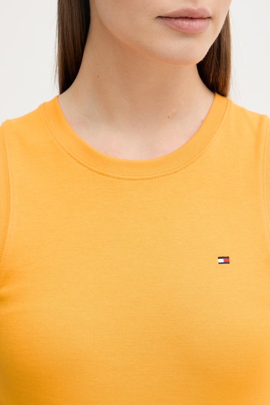 Tommy Hilfiger top za žene od pamuka WW0WW47806 narančasta