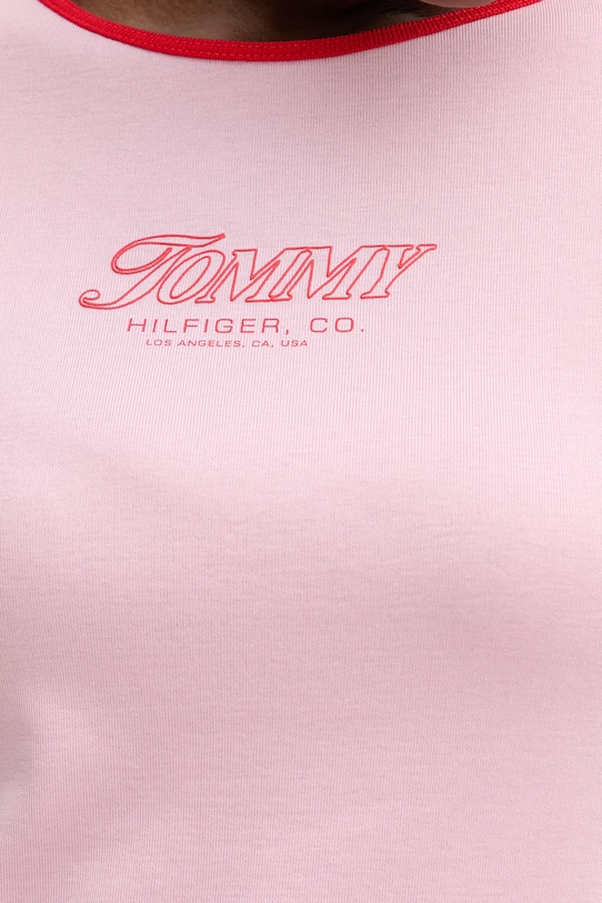 Tommy Hilfiger t-shirt damski bawełniany WW0WW49245 różowy