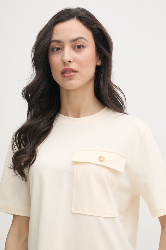 Tommy Hilfiger majica za žene od pamuka bež WW0WW49249