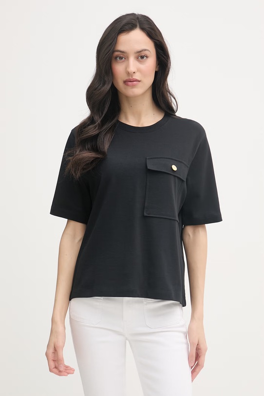 Tommy Hilfiger majica za žene od pamuka crna WW0WW49249