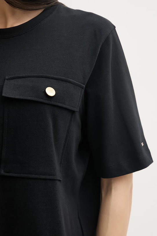 Tommy Hilfiger majica za žene od pamuka WW0WW49249 crna