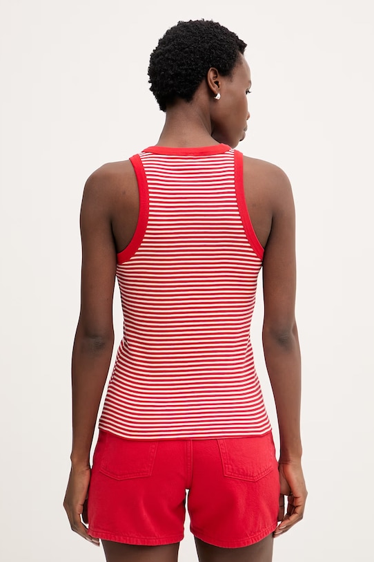 Îmbrăcăminte Tommy Hilfiger top femei, din bumbac WW0WW49251 rosu