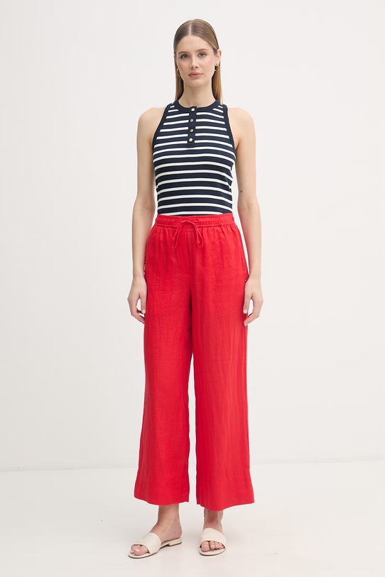 Tommy Hilfiger top dámsky bavlnený WW0WW49251 tmavomodrá SS26