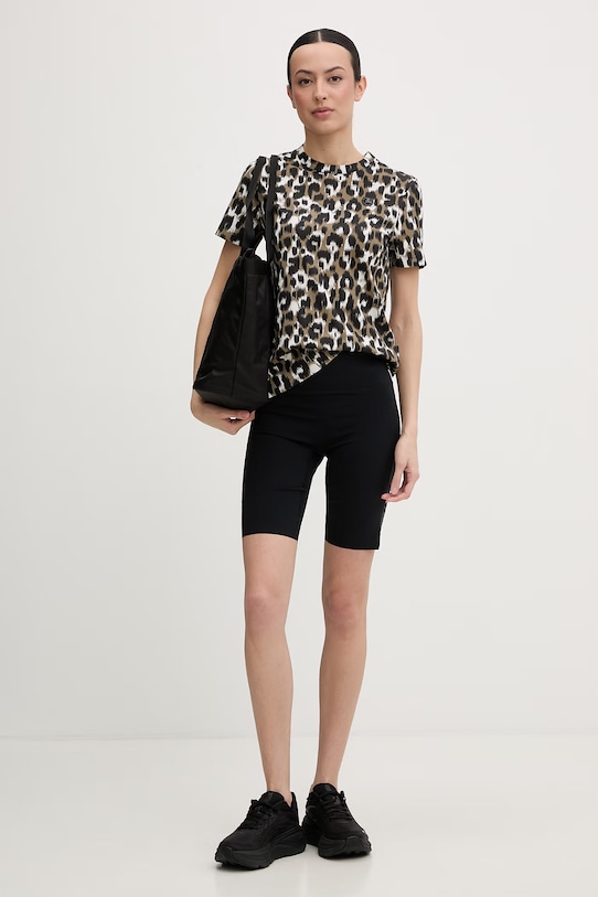 Fusalp t-shirt treningowy damski bawełniany TALIXE LEO J1111 beżowy SS26