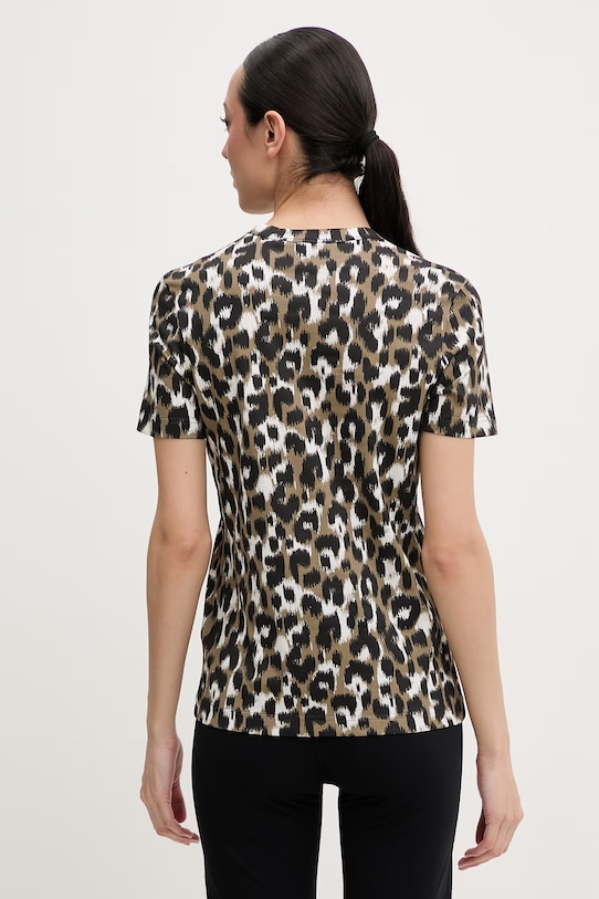 Odzież Fusalp t-shirt treningowy damski bawełniany TALIXE LEO J1111 beżowy