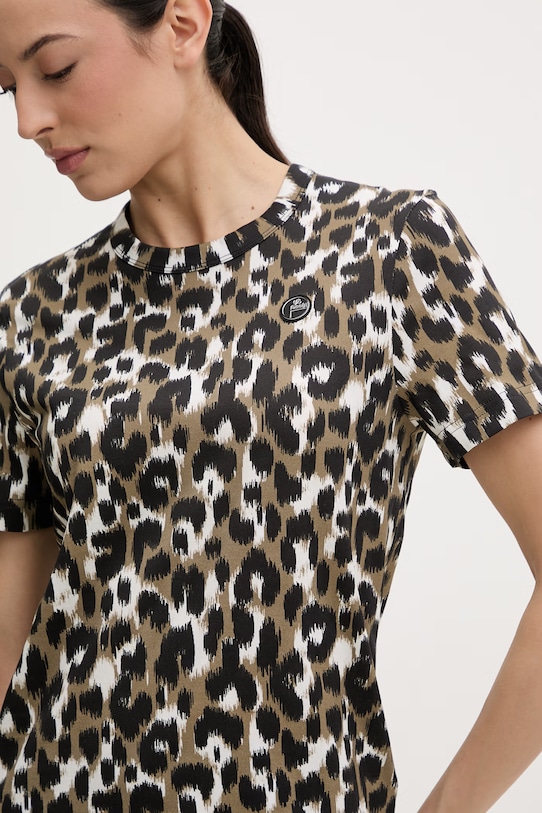 Fusalp t-shirt treningowy damski bawełniany TALIXE LEO J1111 beżowy