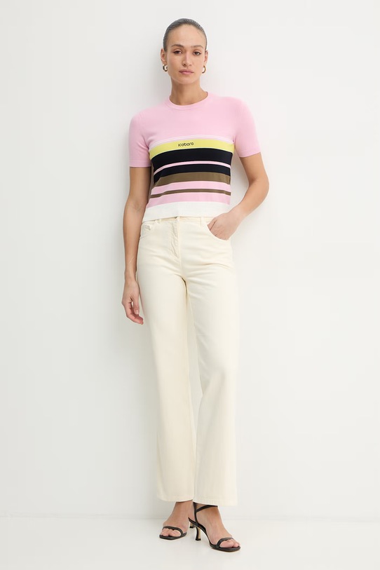 Iceberg sweter bawełniany A005.9505 różowy SS26