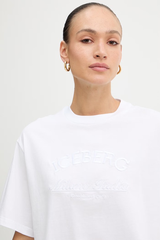 Iceberg t-shirt bawełniany biały FB01.6325