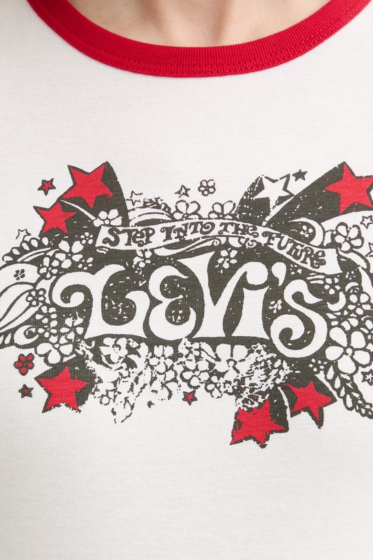 Levi's t-shirt bawełniany GRAPHIC RINGER RICKIE A3519.0058 beżowy