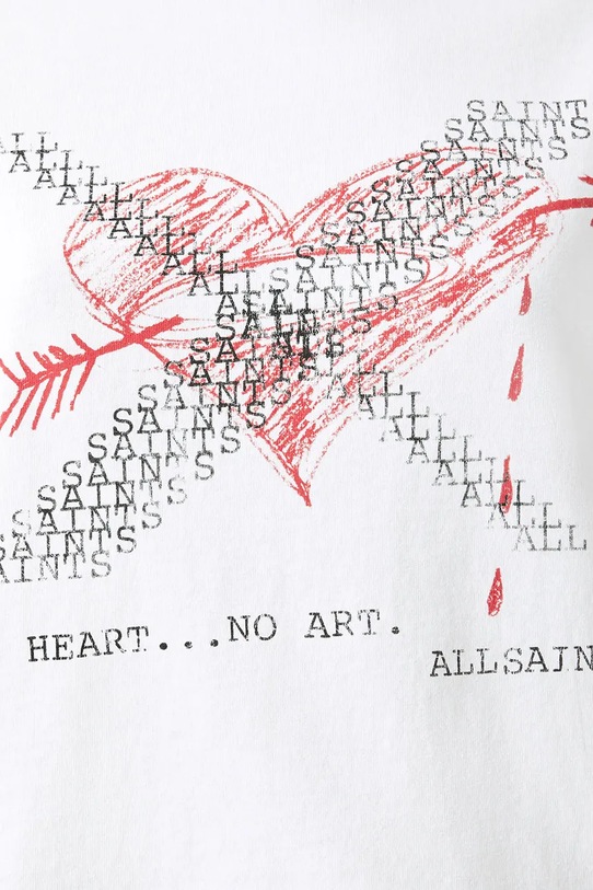 AllSaints t-shirt bawełniany HEARTACHE W081JE biały