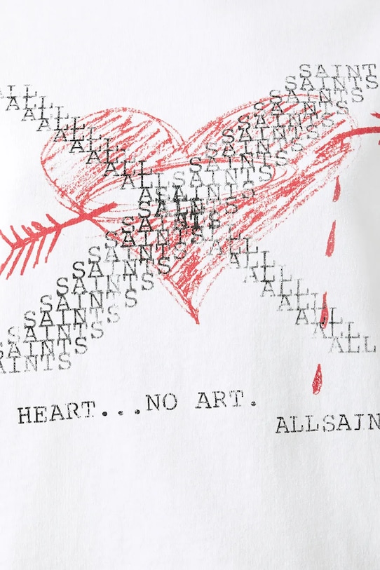 AllSaints t-shirt bawełniany HEARTACHE W081JE biały