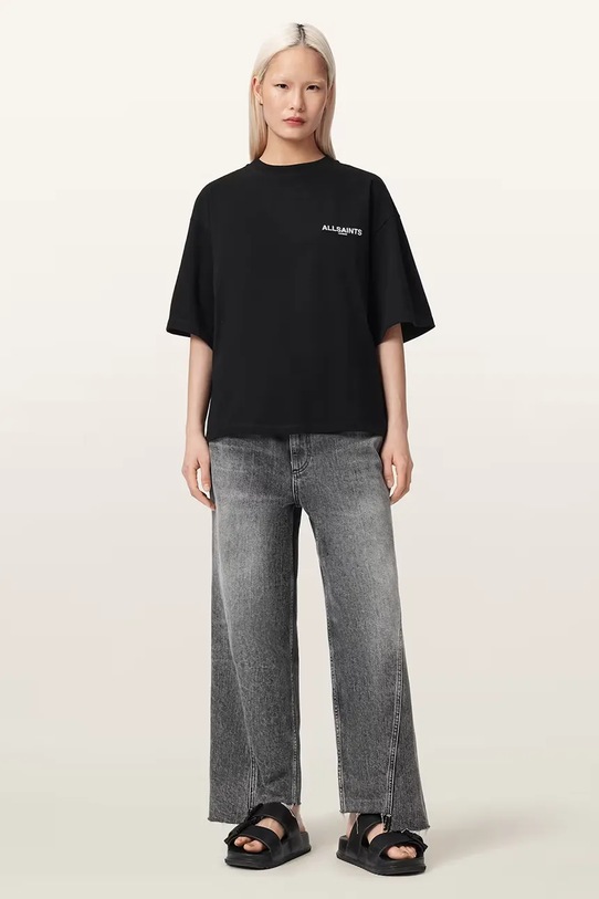 Oblečení AllSaints oversize tričko dámské bavlněné HALIS W140JE černá