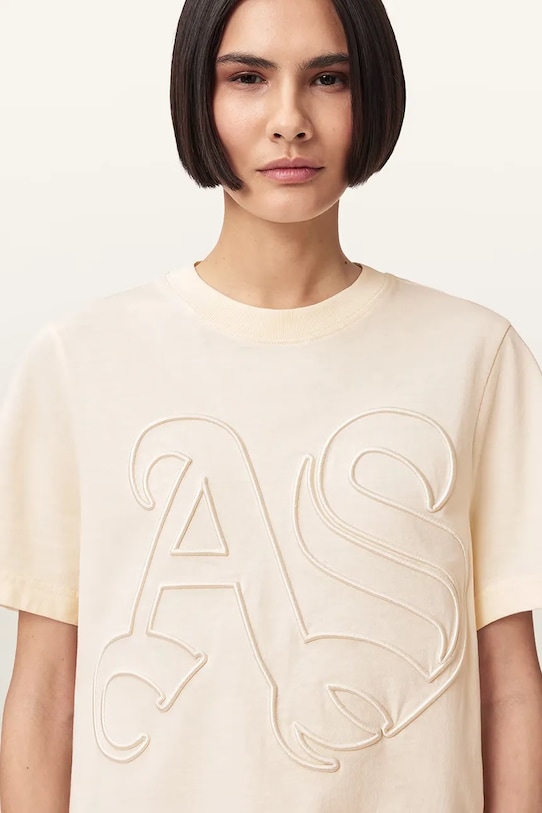 AllSaints t-shirt bawełniany LISA W148JE beżowy