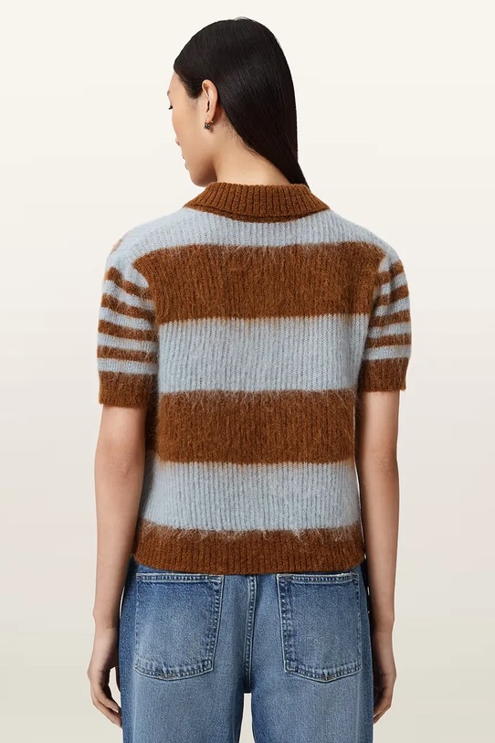 AllSaints sweter z dodatkiem wełny CLEM W002KE brązowy SS26