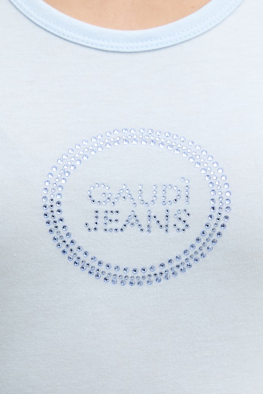 Gaudi top damski z bawełną 611BD64032 niebieski