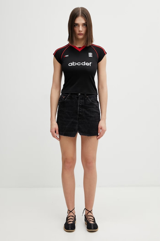 VETEMENTS t-shirt Alphabet Football Jersey WE76TR542BR czarny