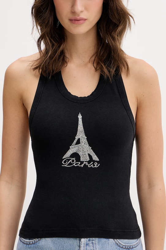 VETEMENTS top Crystal Paris czarny WE76TT522B