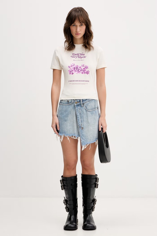 VETEMENTS t-shirt Fuck You Very Much WE76TR562V beżowy