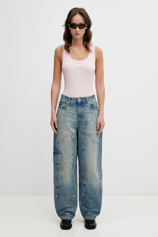 VETEMENTS body Crystal Biker Cross Logo WE76BD533P różowy