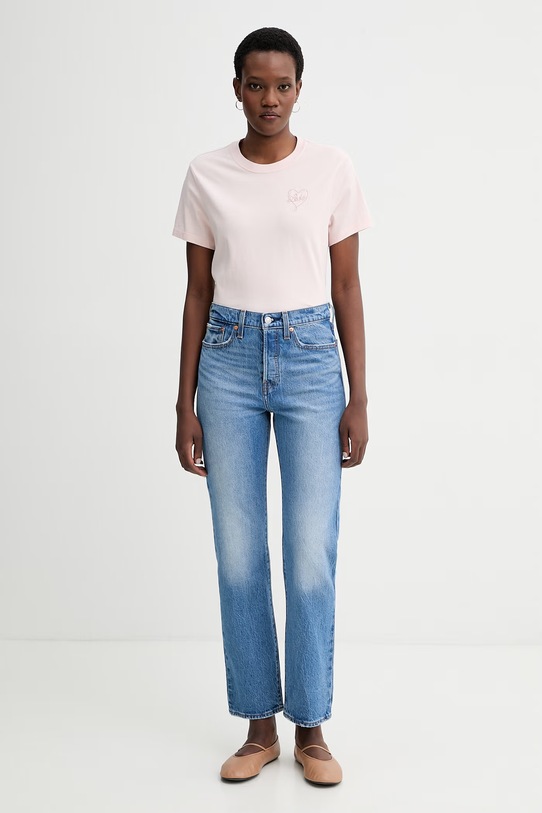 Levi's t-shirt bawełniany LS FAVORITE TEE SWEET HEART 008Q7 różowy SS26