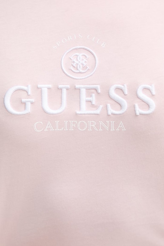 Guess t-shirt damski bawełniany MILA V6GI08.K2975 różowy