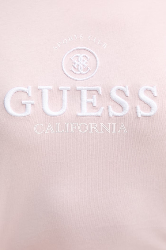 Guess t-shirt damski bawełniany MILA V6GI08.K2975 różowy