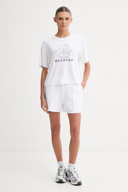 Guess T-shirt damski z wiskozy GABI V6GI10.K2977 biały SS26